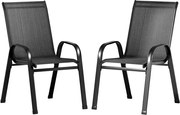 TRENDIE Záhradné stoličky sada 2ks čierne