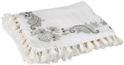 Krémový bavlnený pléd Moroccan so strapcami - 130 * 180 cm