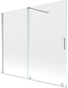 Mexen Velar, 2-krídlová posuvná vaňová zástena 180 x 150 cm, 8mm číre sklo, chrómový profil, 896-180-000-01-01