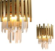 Nástenné svietidlo Aspen, 1x krištáľové/zlaté kovové tienidlo