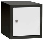 Odkladacia skrinka CUBE, biela / čierna, 270x270x350 mm