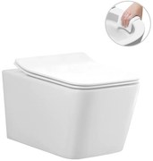 CERANO - Závesná WC misa Forte + UF sedátko, Rimless - biela lesklá, CER-CER-538747