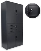 Kovová šatníková skriňa so sejfom Brooklyn: antracitová