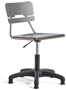 Stolička LEGERE, výškovo nastaviteľná, veľké sedadlo, s klzákmi, V 400-520 mm, antracit