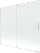 Mexen Velar, 2-krídlová posuvná vaňová zástena 180 x 150 cm, 8mm číre sklo, biely profil, 896-180-000-01-20