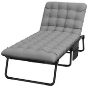 Skladacia kempingová posteľ s nastaviteľnou opierkou hlavy, s matracom v dvoch farbách