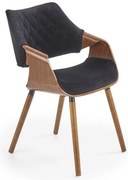 Jedálenská stolička Lacy, čierna / orech