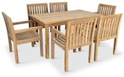 Noela Záhradný teakový set Garden I + 6x kreslo Kingsbury