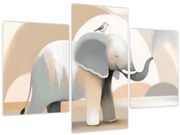 Obraz - Slon v pastelových farbách (90x60 cm)