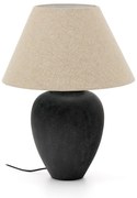 Čierno-béžová stolová lampa s textilným tienidlom (výška 60 cm) Mercadal – Kave Home