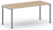 Rokovací kancelársky stôl PRIMO SQUARE, 180x80 cm, sivostrieborná podnož, buk