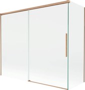 Mexen Rox, 2-krídlová posuvná vaňová zástena 180 + 80 x 150 cm, 8mm číre sklo, medený matný profil, 8C9-180-080-65-00
