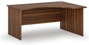Ergonomický kancelársky písací stôl PRIMO WOOD, 160x120 cm, pravý, orech