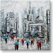 Maľovaný obraz na stenu MESTO 70x70 cm