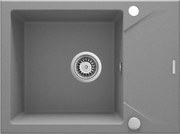 Deante Evora, granitový drez na dosku 590x440x193 mm Z/KO, 3,5" + priestorovo úsporný sifón, 1-komorový, šedá, ZQJ_S11A