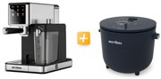 MEGAKOMBO Nízkosacharidový ryžovar BestBerg BBRC-10 + Pákový espresso kávovar s napeňovačom mlieka BestBerg BBCF-2032