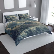 Sablio Obliečky Parná lokomotíva v zasneženom meste - 140x220 / 90x70