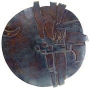 Kala Antique nástenná dekorácia antracitová Ø45 cm