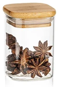 4Home Sklenená dóza na potraviny s viečkom Bamboo, 170 ml, 170 ml