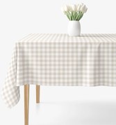 Goldea hranatý obrus 100% bavlnené plátno - latte kocky 80 x 80 cm