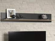 Nástenná polica Esteban 167 cm, antracit/dub evoke%