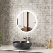 Erga Deam, okrúhle LED zrkadlo 50cm, 3 farby svetla, predné osvetlenie, vyhrievacia podložka proti zapareniu, ERG-V01-Deam-5050-CL