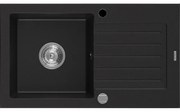 Mexen Pablo granitový jednokomorový drez s odkvapkávačom 752 x 436 mm, čierna - 6510751010-77