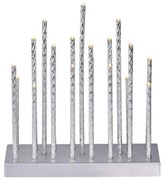 LED Vianočný svietnik 19xLED/3xAA šedá