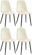 4x Stolička Giverny zamat - krémová