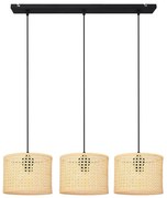 Luster na lanku ALBA 3xE27/15W/230V ratan/čierna