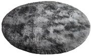 Tmavosivý okrúhly shaggy koberec Ombre Rozmer: 80 cm
