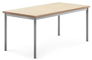 Stôl SONITUS, 1400x700x600 mm, linoleum - béžová, strieborná
