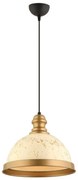 Luster na lanku MONZA 1xE27/40W/230V pr. 29 cm krémová/bronzová