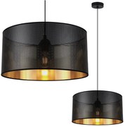 Závesné svietidlo Asti0, 1x čierne PVC tienidlo, (fi 40cm), g, b