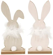 Stojaci drevený zajačik FLUFFY BUNNY 19 cm - viac variantov