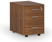 Kancelársky mobilný kontajner na závesné zložky SOLID, 3 zásuvky, orech