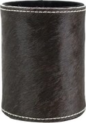 Kožený stojan na ceruzky z kravskej kože čierna / biela - Ø 9 * 10cm