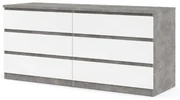 Komoda Simplicitous I beton/bílá lesk