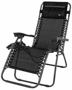 Záhradné a plážové ležadlo čierne