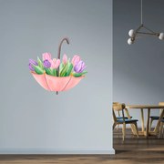 60x60cm Dáždnik s tulipánmi - textilná nálepka na stenu