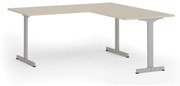 Kancelársky stôl PRIMO BETA L, 1800 x 1800 mm, sivá podnož, breza
