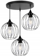 Závesné svietidlo Toronto, 3x chrómové drôtené tienidlo, o