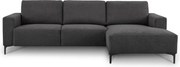 Antracitová ženilková rohová pohovka (pravý roh/s leňoškou) Fabian – Scandic