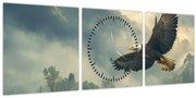 Obraz - Letiaci orol (s hodinami) (90x30 cm)