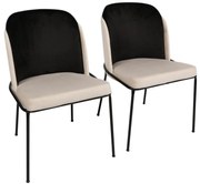 Sada 2 ks jídelních židlí Dore černá/krémová