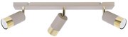 Bodové svietidlo Hugo, 3x béžové/zlaté kovové tienidlo, (možnosť polohovania)