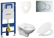 Cenovo zvýhodnený závesný WC set Geberit do ľahkých stien / predstenová montáž + WC Ceramia S-Line Pro 111.300.00.5NR2