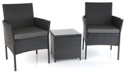 Záhradný balkónový set Nilo - 2 miesta, čierna
