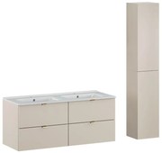 Kúpeľňová zostava Dalia Cashmere Lava so skrinkami a umývadlom 120 cm kašmírová