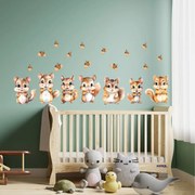 PIPPER. Textilná nálepka na stenu "Veveričky"